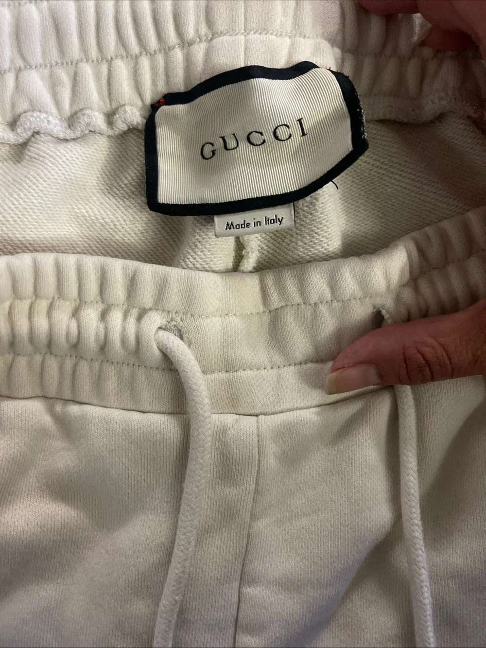 Gucci Cream Multicolor Logo Athletic Shorts
